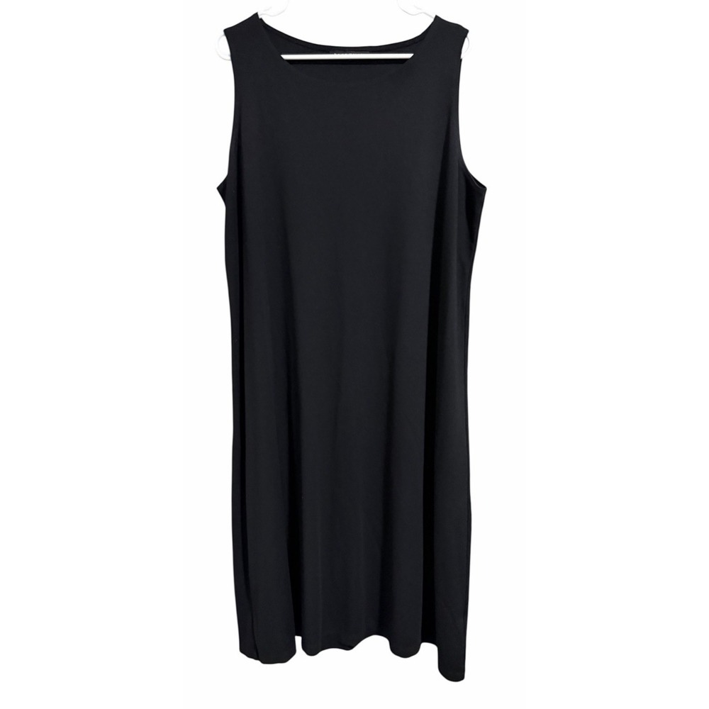 Bryn Walker Piers Stretch Modal Ponte Round Neck Waistless Midi Dress Size Large